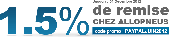 1,5% de remise sur Allopneus avec Paypal