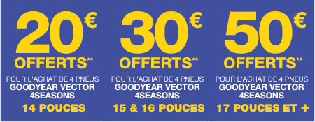 POUR L'ACHAT DE 4 PNEUS GOODYEAR