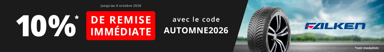 allopneus promo jusqu'au 6 octobre 2026 10pourcent de remise immediate dès 2 pneus auto Falken