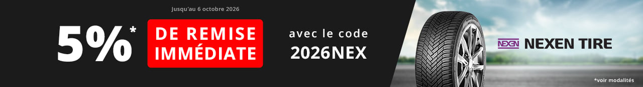 allopneus promo jusqu'au 6 octobre 2026 5 pourcent de remise immédiate dès 2 pneus auto Nexen