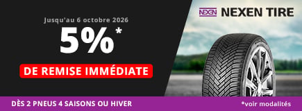 allopneus promo jusqu'au 6 octobre 2026 5 pourcent de remise immédiate dès 2 pneus auto Nexen