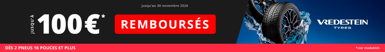 Allopneus Promo 30 novembre jusqu'à 100 remboursés dès 2 pneus Vredestein 16pouces