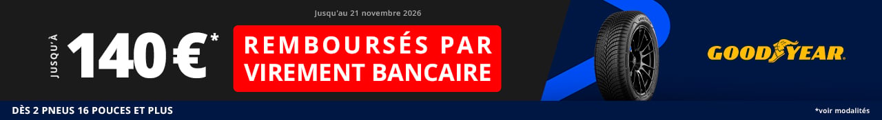 Promo allopneus jusqu'à 140 euros de remboursement dès 2 pneus auto Goodyear voir modalités