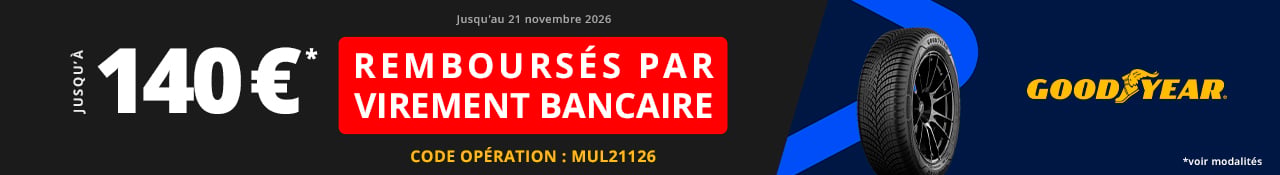 Promo allopneus jusqu'à 140 euros de remboursement dès 2 pneus auto Goodyear