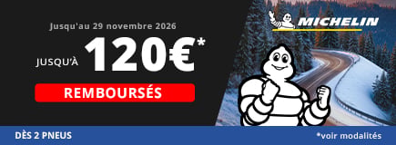 Promo Allopneus jusqu'au 29 novembre 2026 jusqu'à 120euros remboursés dès 2 pneus Michelin