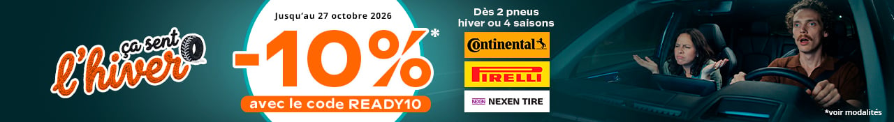 Promo Allopneus : 10 pourcent de remise 27 octobre 2026 dès 2 pneus auto Continental, Pirelli et Nexen, 4 saisons ou hiver voir modalités