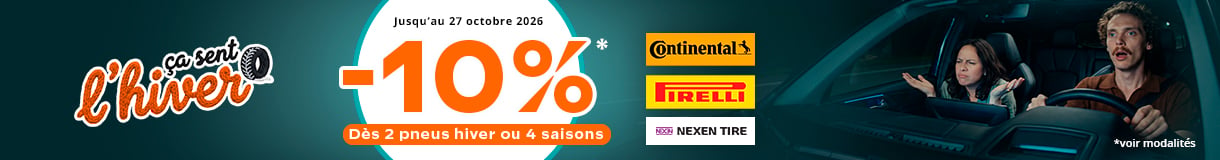 Promo Allopneus : 10 pourcent de remise 27 octobre 2026 dès 2 pneus auto Continental, Pirelli et Nexen, 4 saisons ou hiver voir modalités