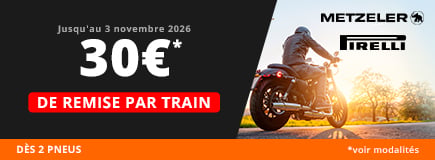 Promotions Allopneus : 30 de remise jusqu'au 3 novembre 2026 dès 2 pneus moto Pirelli ou Metzeler voir modalités
